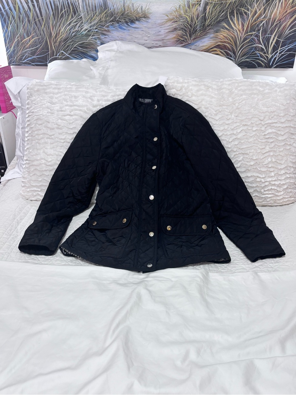 The Savile Row Company Black Quilted Jacket Small